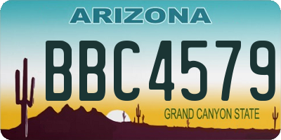 AZ license plate BBC4579