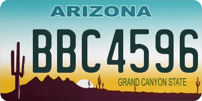 AZ license plate BBC4596