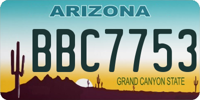 AZ license plate BBC7753