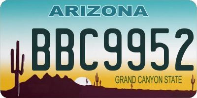 AZ license plate BBC9952