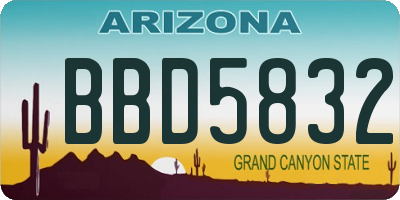 AZ license plate BBD5832
