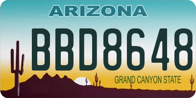 AZ license plate BBD8648