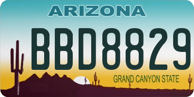 AZ license plate BBD8829