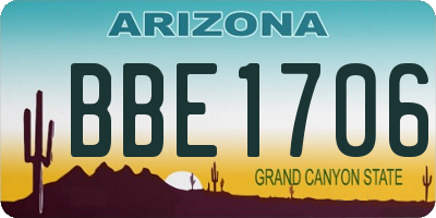 AZ license plate BBE1706