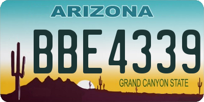 AZ license plate BBE4339