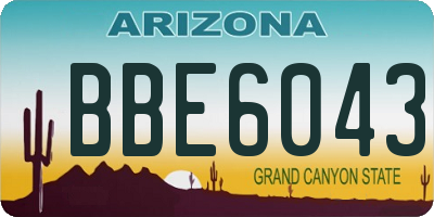 AZ license plate BBE6043