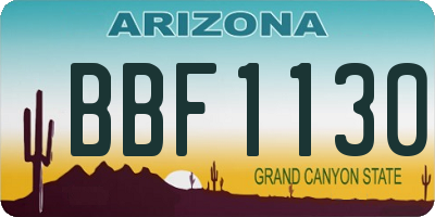 AZ license plate BBF1130