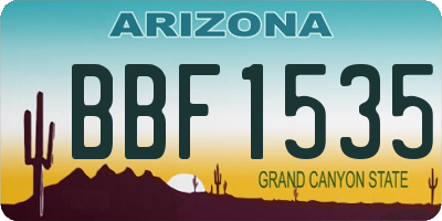 AZ license plate BBF1535