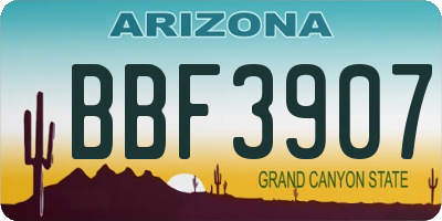 AZ license plate BBF3907