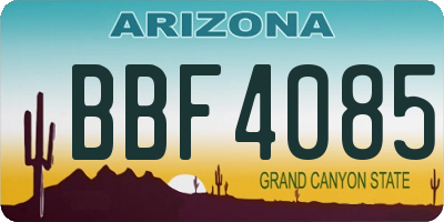 AZ license plate BBF4085