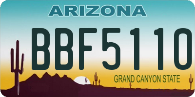 AZ license plate BBF5110
