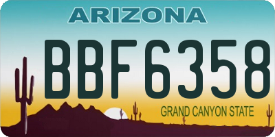 AZ license plate BBF6358
