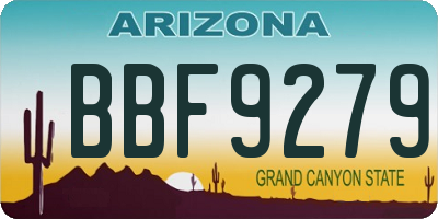 AZ license plate BBF9279