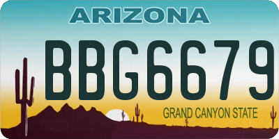 AZ license plate BBG6679