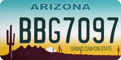 AZ license plate BBG7097