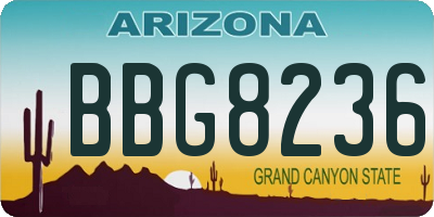 AZ license plate BBG8236