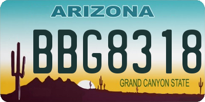 AZ license plate BBG8318