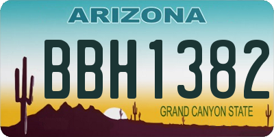 AZ license plate BBH1382