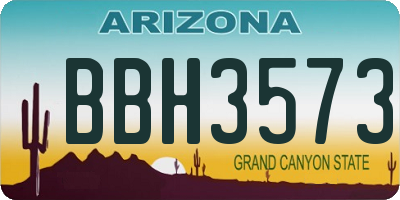 AZ license plate BBH3573