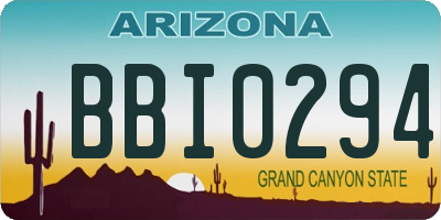 AZ license plate BBI0294