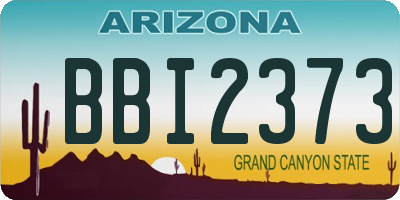 AZ license plate BBI2373