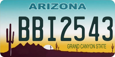 AZ license plate BBI2543