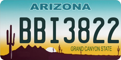 AZ license plate BBI3822