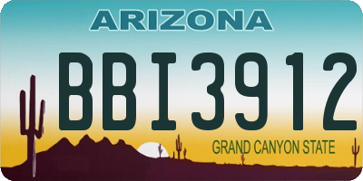 AZ license plate BBI3912