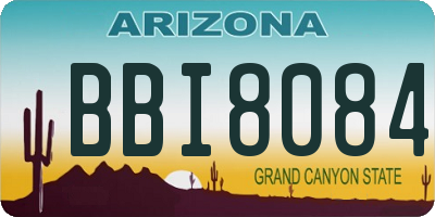 AZ license plate BBI8084