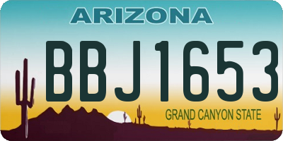 AZ license plate BBJ1653