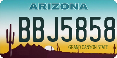 AZ license plate BBJ5858