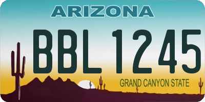 AZ license plate BBL1245