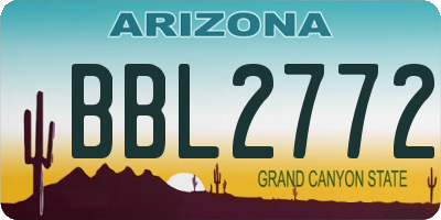 AZ license plate BBL2772