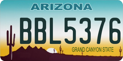AZ license plate BBL5376