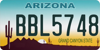 AZ license plate BBL5748