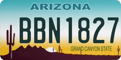 AZ license plate BBN1827