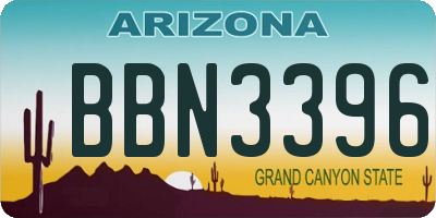 AZ license plate BBN3396
