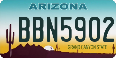 AZ license plate BBN5902