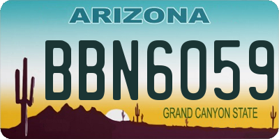 AZ license plate BBN6059