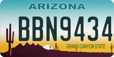 AZ license plate BBN9434