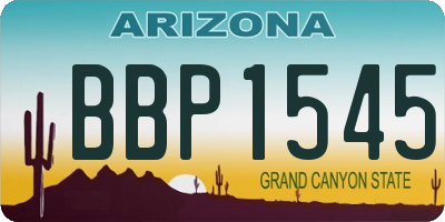 AZ license plate BBP1545