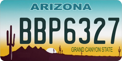 AZ license plate BBP6327