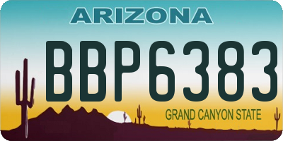 AZ license plate BBP6383