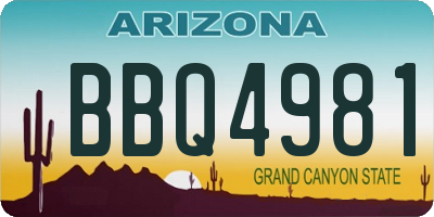 AZ license plate BBQ4981