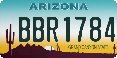 AZ license plate BBR1784