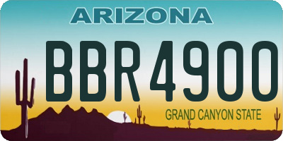 AZ license plate BBR4900