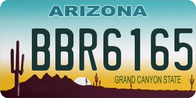 AZ license plate BBR6165