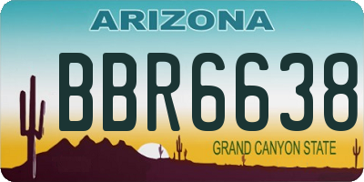 AZ license plate BBR6638