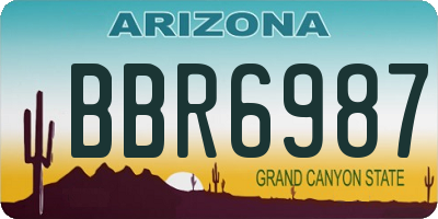 AZ license plate BBR6987