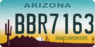 AZ license plate BBR7163